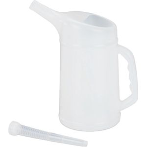 oliekan - 2 liter - flexibele tuit - auto - kunststof - wit