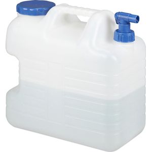 Relaxdays 20 l water jerrycan - kraantje - voor drinkwater - BPA-vrij - camping - auto - wit