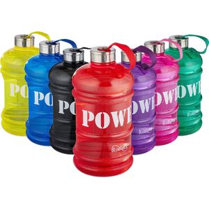 Bluefinity sportfles 2.2 liter - power - XXL drinkfles - BPA-vrij - fitness - waterfles rood