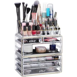Cosmetica Organizer - 3-delige Set - Acryl - 6 Lades - Zwart