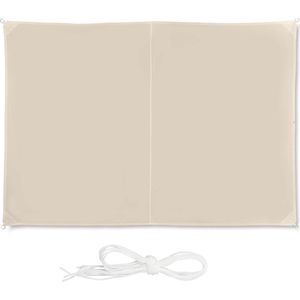 Relaxdays schaduwdoek rechthoekig, waterafstotend, uv-bestendig, met scheerlijnen, terras, balkon, BxD: 2 x 3 m, beige