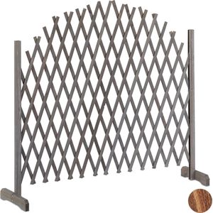 Relaxdays klimplantenrek - hout - uitschuifbaar - vrijstaand - tuin - balkon - terras - grijs