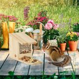 relaxdays Eichhörnchenkobel Eichhörnchen Futterhaus zum Stellen, Natur