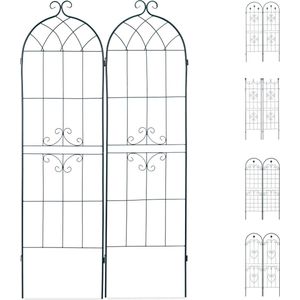 Relaxdays Plantenklimrek - set van 2 - Klimplantenrek - Plantensteun - Rankhulp - E