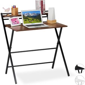 Relaxdays bureau klapbaar - computertafel - ruimtebesparend - tafel - laptoptafel - Hout / zwart