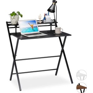 Relaxdays bureau klapbaar - computertafel - ruimtebesparend - tafel - laptoptafel - Zwart / zwart