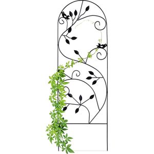 Relaxdays plantenklimrek vogel, metaal, rankhulp, klimhulp voor planten, 120 x 40 cm, trellis, robuust, in het wit