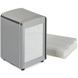 Relaxdays servettenhouder - retro - 15x9,5x11 cm - zilverkleurig