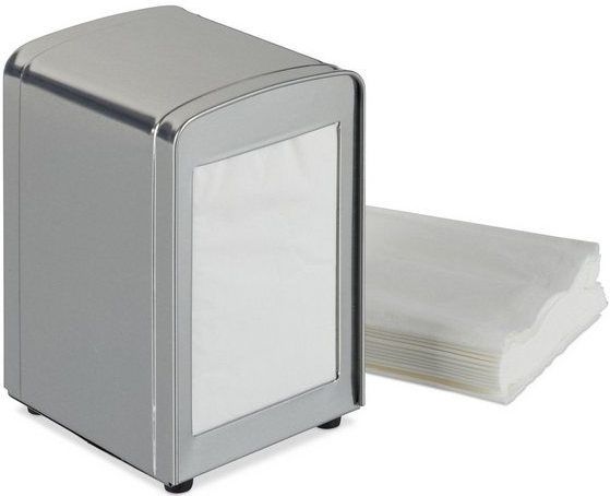 Relaxdays servettenhouder - retro - 15x9,5x11 cm - zilverkleurig