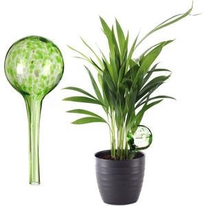 Relaxdays Irrigatieballen, 2 stuks, waterdispenser, planten en bloemen, kantoorgereedschap, Ø 6 cm, glas, groen