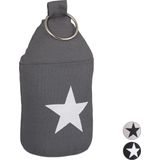 Relaxdays deurstopper ster - handgreep - vloer - hoog - 23 cm - decoratieve deurbuffer - donkergrijs