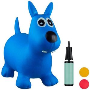 Relaxdays skippy dier hond - inclusief luchtpomp - tot 50 kg - BPA-vrij - blauw