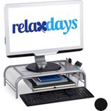 Relaxdays Monitorstandaard - laptopstandaard - monitor verhoger - beeldschermverhoger - zilver