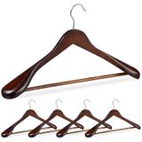 relaxdays Kleiderbügel Anzug Kleiderbügel 5er Set, (5er Set), Braun