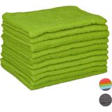 Relaxdays microvezeldoek, set van 10, 40 x 30 cm, allrounder, van polyester, herbruikbaar, zacht, in het groen