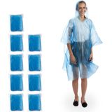 Regenponcho - Set van 10 - Blauw - PE