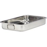 braadslede met rooster XL rvs voor oven vaatwasserbestendig zilver