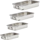 braadslede met rooster XL rvs voor oven vaatwasserbestendig zilver