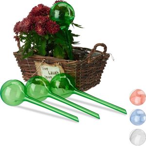 Relaxdays - Bewateringsballen, voor 2 weken, plastic PVC, diameter 8 cm, 4 stuks, groen, 10023226_53