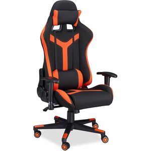Relaxdays gamestoel XR10 - bureaustoel tot 120 kg - Gaming stoel verstelbaar - tweekleurig - Oranje