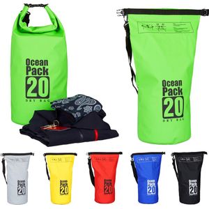Relaxdays Ocean Pack, 20 liter, heel licht, waterdichte tas, strandtas, zeilen, snowboarden, outdoor plunjezak, groen