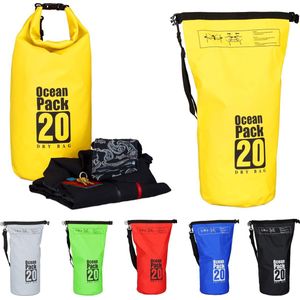 Relaxdays Ocean Pack 20 liter - waterdichte tas - strandtas - zeilen - outdoor plunjezak - geel
