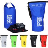 Relaxdays Ocean Pack 20 liter - waterdichte tas - strandtas - zeilen - outdoor plunjezak - blauw