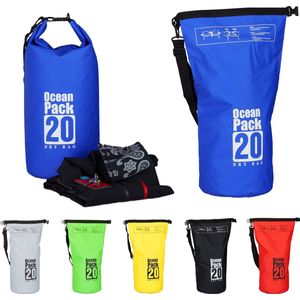 Relaxdays Ocean Pack 20 liter - waterdichte tas - strandtas - zeilen - outdoor plunjezak - blauw