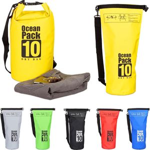 Relaxdays Ocean Pack, 10 Liter, waterdicht, lichtgewicht, zeilen, op de boot, Dry Bag, outdoor droogtas, geel