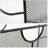 Relaxdays Tijdschriftenrek Mesh - Lectuurbak Metaal - Tijdschriftenbak Draad - Vrijstaand - Zwart