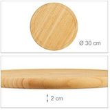 Frühstücksbrettchen rund 2er Set, Bambus, 30 cm, Küchenbrett, pflegeleicht, natürlich, messerschonend, natur - Relaxdays