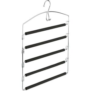 Relaxdays broekhanger - ruimtebesparende kledinghanger metaal - meerdere broeken - Pak van 1