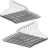 Relaxdays broekhanger antislip - set van 20 - metaal - ruimtebesparend - 18 cm - zwart