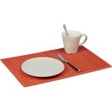 placemat set van 6 bamboe antislip afwasbaar onderleggers rood