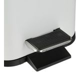 Badkamer Prullenbak - Wit - 5 L - Binnenemmer - Metaal - Met Bamboe Deksel