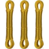 Waslijn - Geel - Set van 3 - 20 Meter - Met Stalen Kern - Extra Stevig