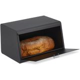 Brood Bewaardoos - RVS - Zwart - 20,5 x 34,5 x 23,5 cm - Robuust en Duurzaam