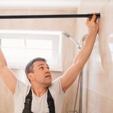 uitschuifbare gordijnroede voor gordijnen & douchegordijnen zonder boren zwart