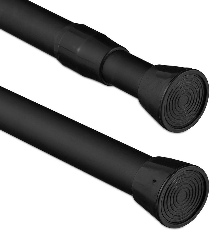 uitschuifbare gordijnroede voor gordijnen & douchegordijnen zonder boren zwart