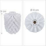 toiletborstelkop set van 5 schroefdraad diameter 8 wit