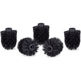 toiletborstelkop set van 5 schroefdraad diameter 8 wit