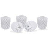 toiletborstelkop set van 5 schroefdraad diameter 8 wit