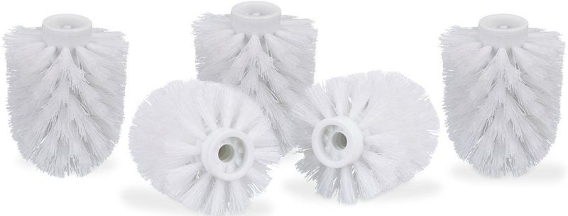 toiletborstelkop set van 5 schroefdraad diameter 8 wit
