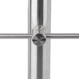 Relaxdays trapleuning - 1,0 m - rvs - 2 palen - 3 dwarsbalken - binnen - buiten - modern - zilver