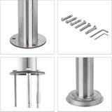 Relaxdays trapleuning - 1,0 m - rvs - 2 palen - 3 dwarsbalken - binnen - buiten - modern - zilver