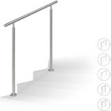 relaxdays - Balustrade Set - RVS - Voor Buiten - Tot 1,5 m Lang Hekwerk