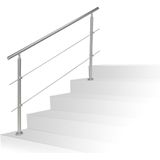 relaxdays - Balustrade Set - RVS - Voor Buiten - Tot 1,5 m Lang Hekwerk