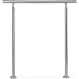 Relaxdays trapleuning - 1,0 m - rvs - 2 palen - zonder dwarsbalken - binnen - buiten - modern - zilver