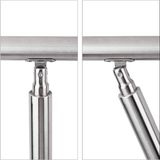 Relaxdays trapleuning - 1,0 m - rvs - 2 palen - zonder dwarsbalken - binnen - buiten - modern - zilver