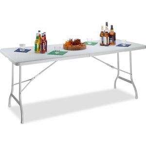 Relaxdays tuintafel inklapbaar - eettafel - campingtafel - picknicktafel - biertafel - wit